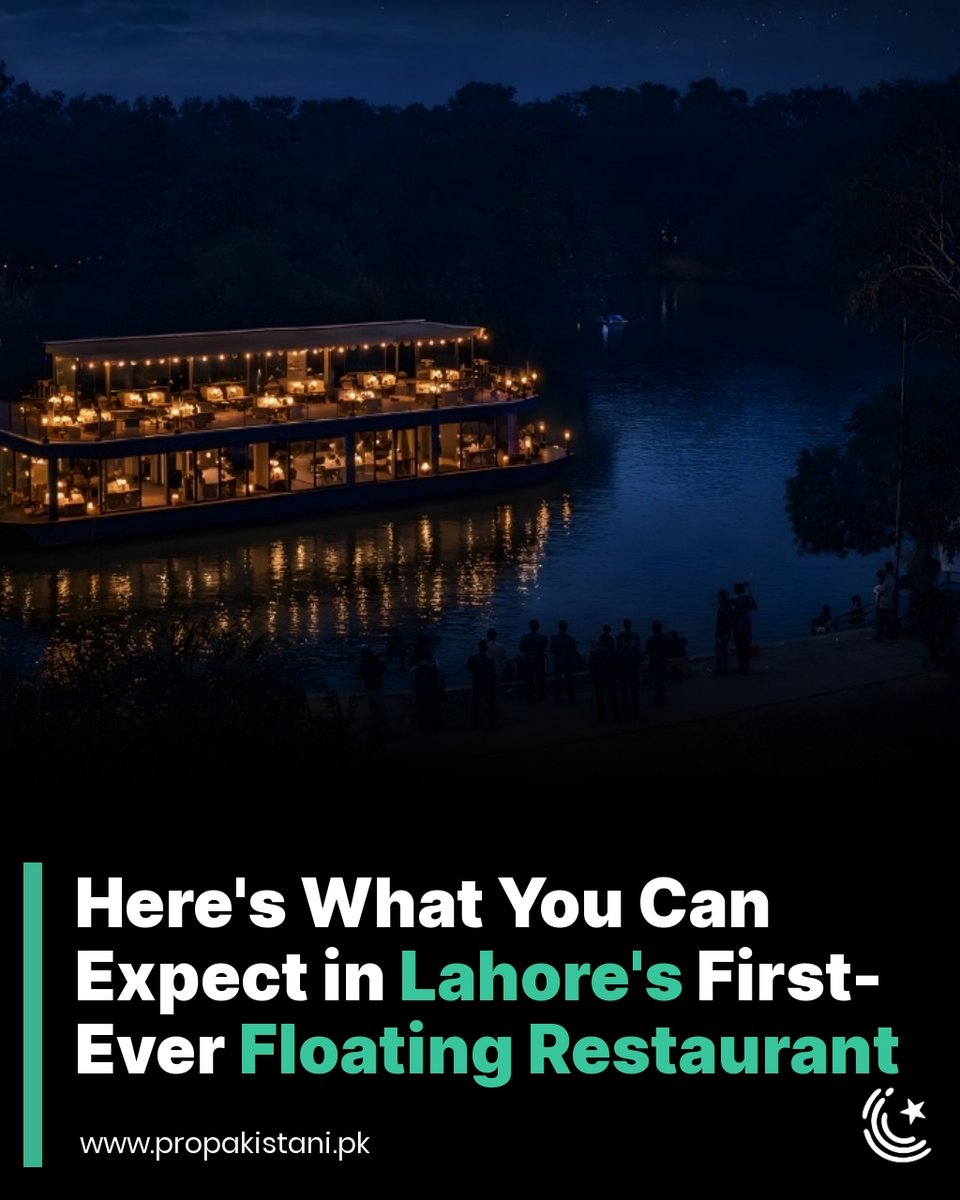 Construction progress of Lahore's first-ever floating restaurant, showing the site being prepared.