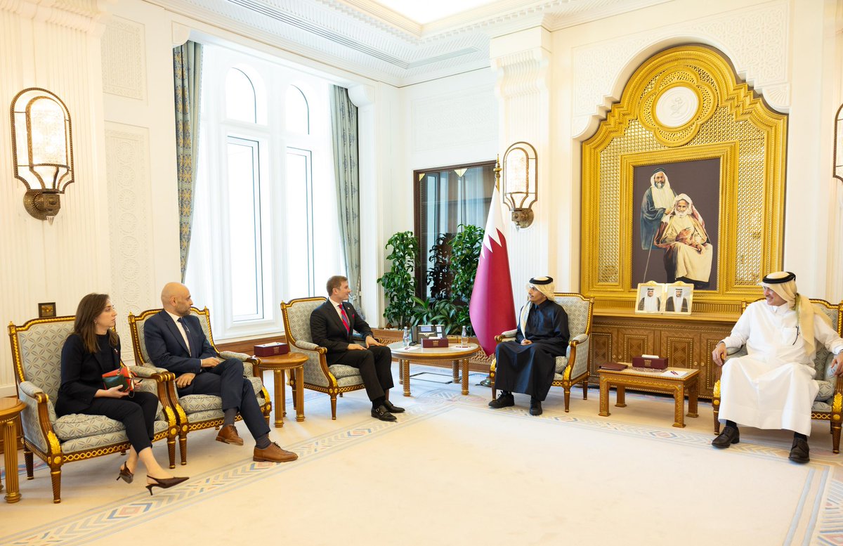 Prime Minister, Minister of Foreign Affairs <a href="/MBA_AlThani_/">محمد بن عبدالرحمن</a> Meets US Undersecretary of State for Economic Affairs

#MOFAQatar