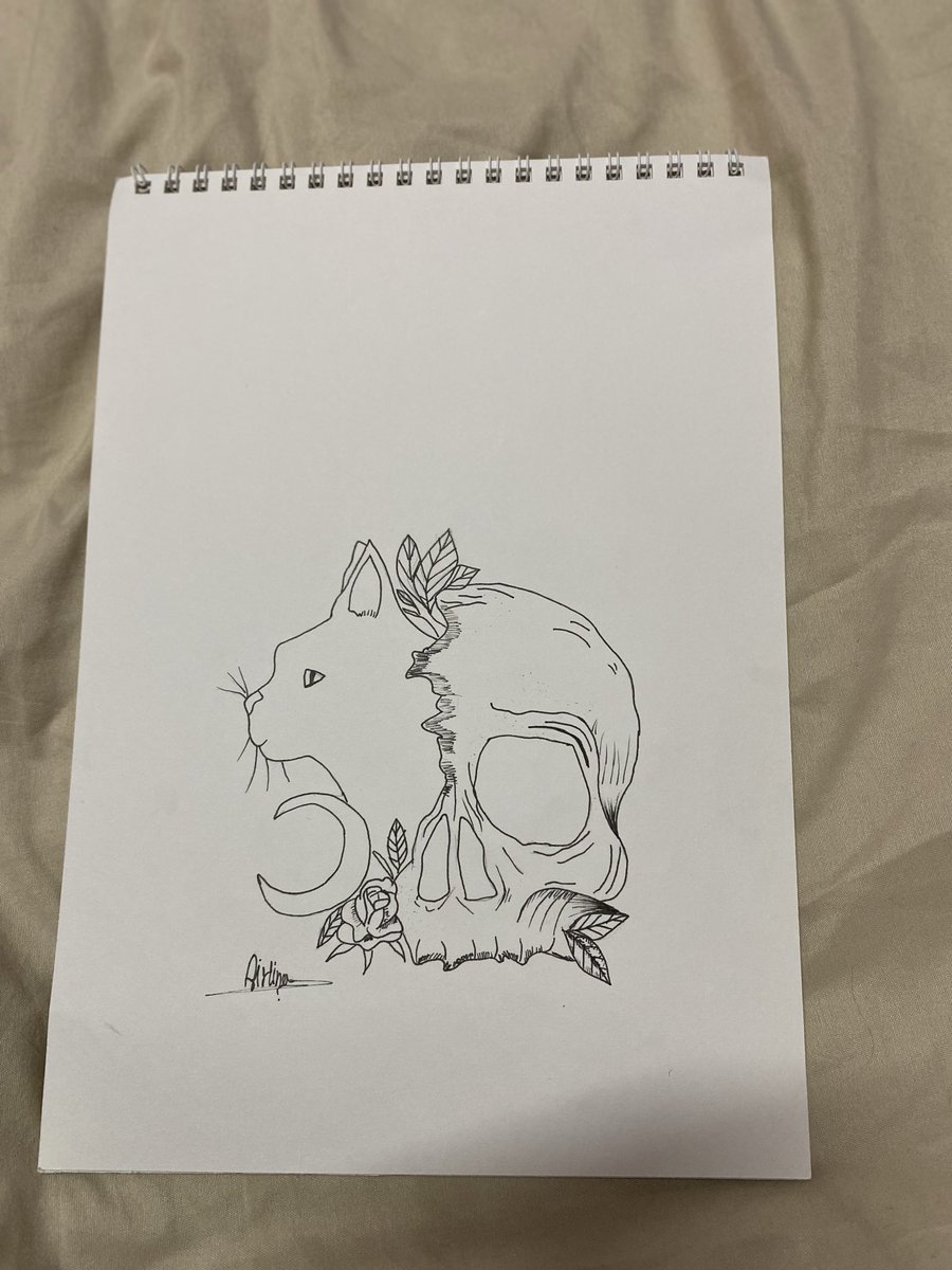 789_00a's tweet image. رسمة اليوم💀🐈‍⬛.