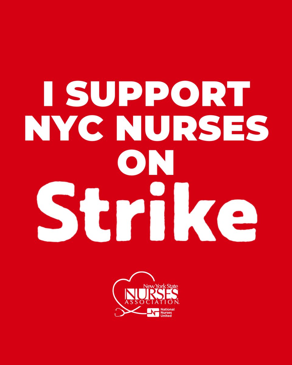 nynurses's tweet image. Our strike begins today! Show your support for nurses fighting for safe staffing, healthcare benefits and a fair contract!

#NYCNurseStrike #SafeStaffingSavesLives #PatientsOverProfits