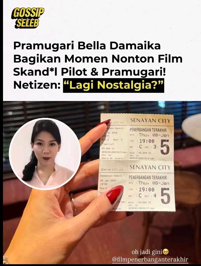 KangManto123's tweet photo. Hebat Bella Damaika 
Sudah dibully netizen se-Indonesia, tapi mentalnya tetap baja.
Dan masih bernostalgia nonton film Penerbangan Terakhir. Saluttt 😁

https://t.co/5F97UWTWdR https://t.co/CRHnHSZmfq