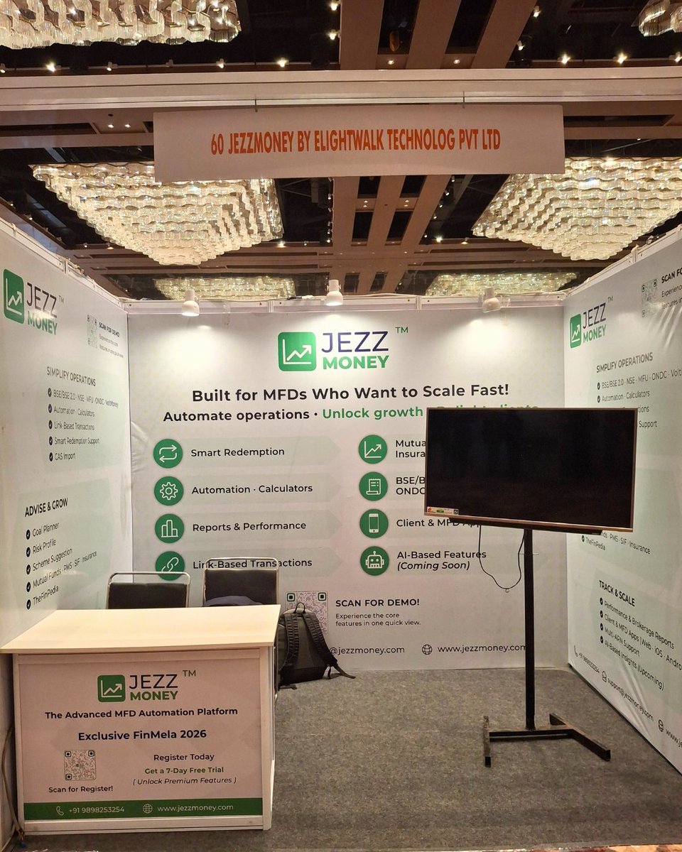 jezzmoney_'s tweet image. JezzMoney successfully wrapped up AMGR 2026 🎉
Great insights, strong networking &amp;amp; meaningful conversations with the MFD community.

Proud to showcase how we help advisors scale with confidence 🚀

🌐 jezzmoney.com

#AMGR2026 #JezzMoney #MFDCommunity #FinTechIndia