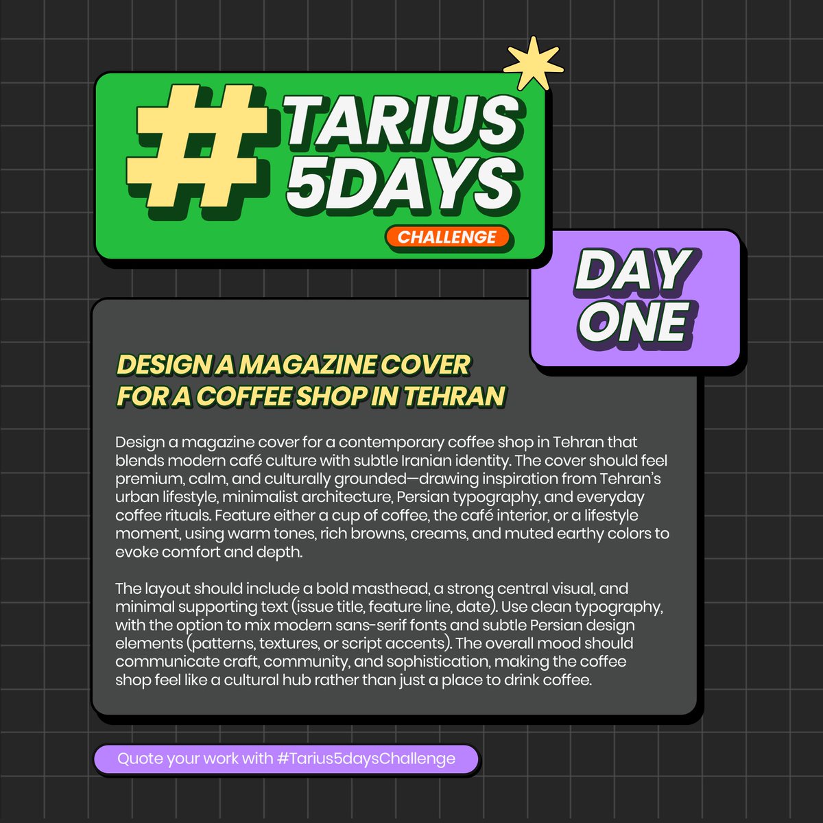TariusNG's tweet image. Our first challenge for the year is here!! Designers assemble !!

This year we’re going to be having a mix of image briefs and written briefs, the idea is to sharpen our skills while showing up consistently. The results from last years challenge was awesome, hoping we get a much