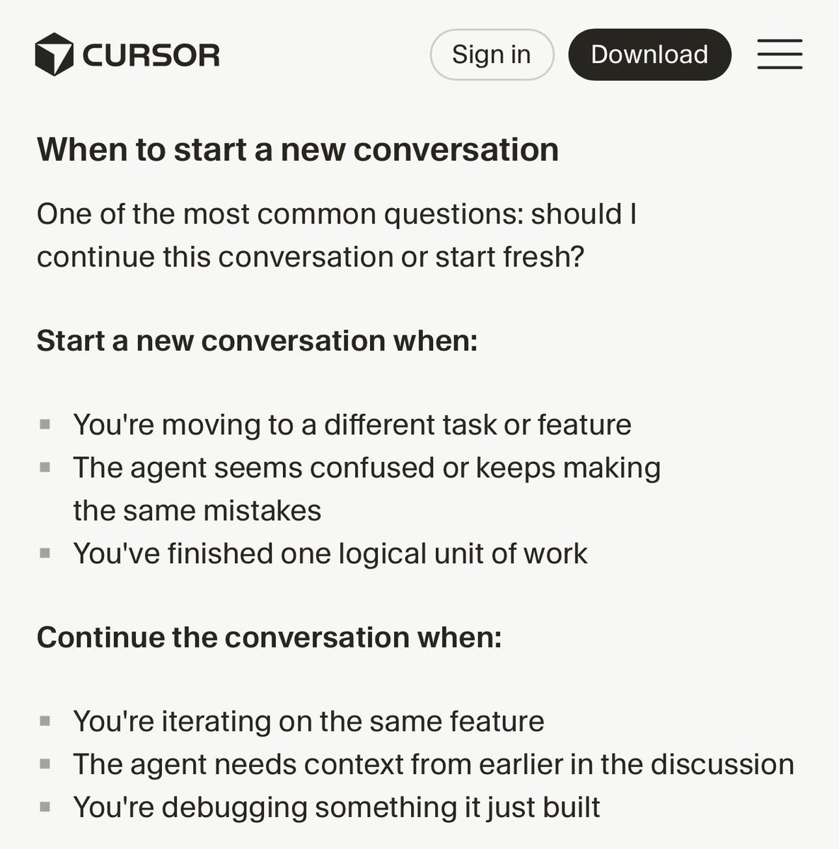 Start fresh guidance