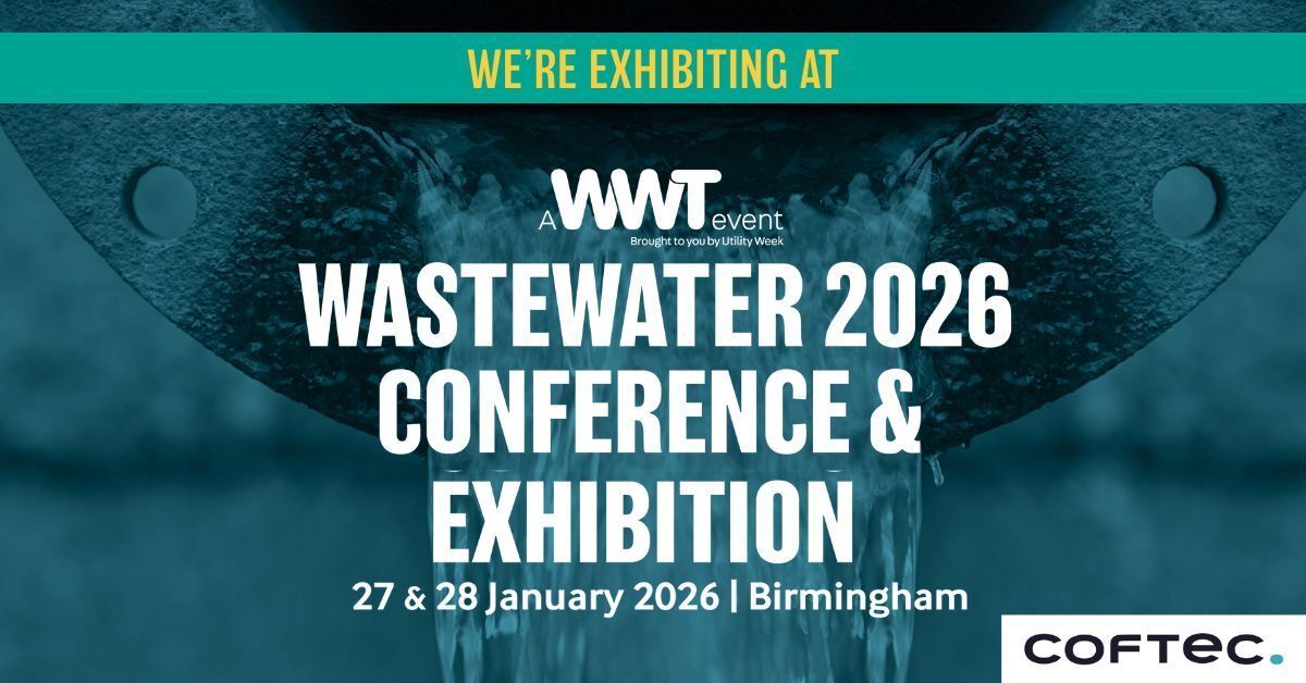 coftec's tweet image. Coftec will exhibit at WWT’s Wastewater 2026 Conference &amp;amp; Exhibition on 27–28 Jan at the National Conference Centre, Birmingham. Join industry leaders to explore infrastructure, treatment &amp;amp; net zero. More details soon! #Coftec #WWT #WaterIndustry #NetZero