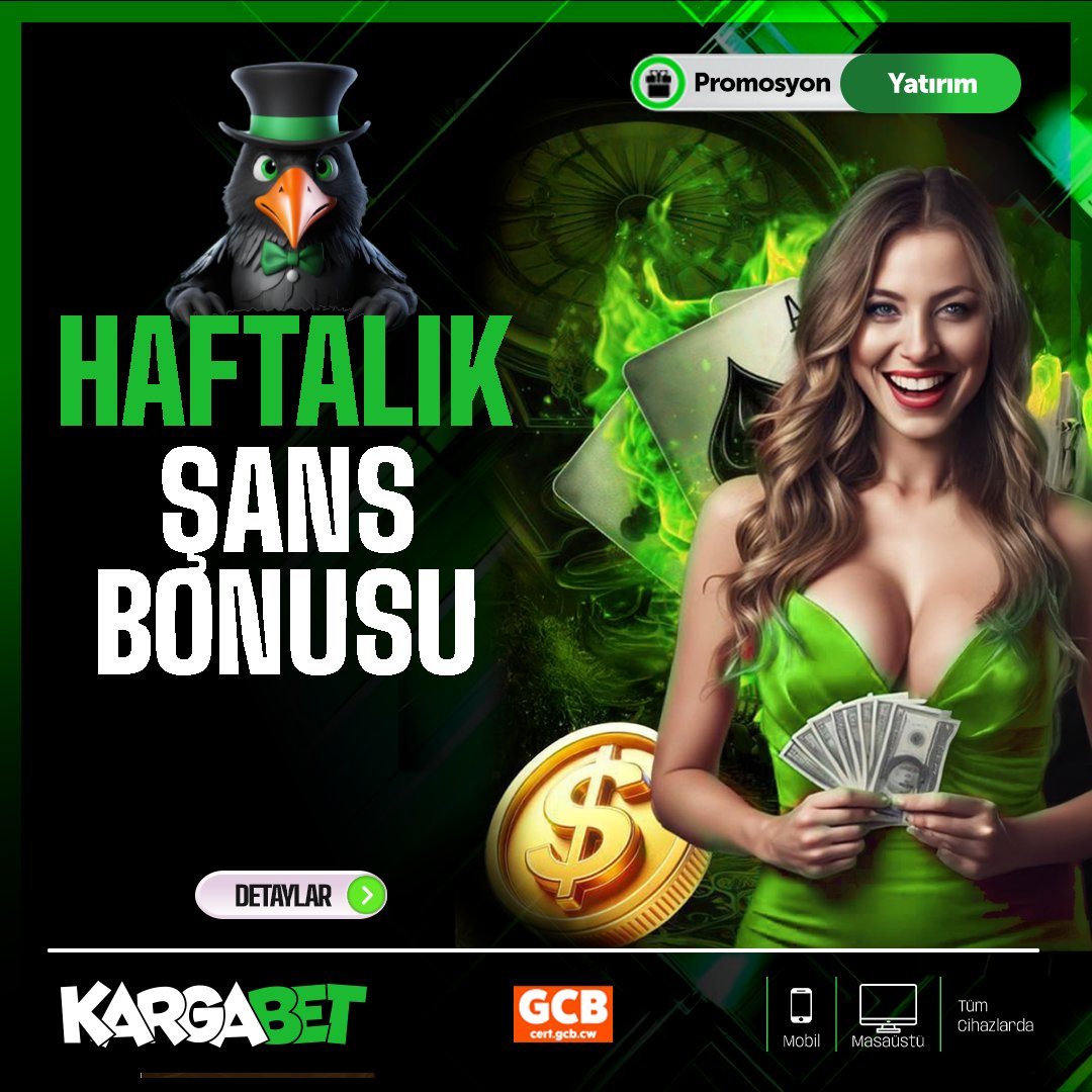 💸Haftalık şans bonusun ile Karga'da şansın hep var!

ℹDetaylar Bonuslar Sayfamızda!

#KargaBet #kargabet