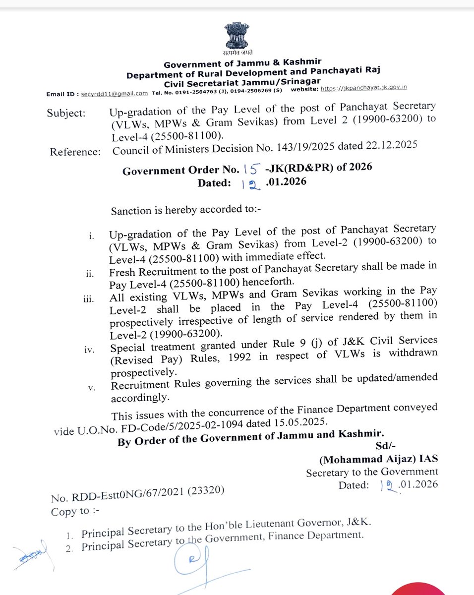 panchayat_j's tweet image. We sincerely thank concerned authorities and officers for enhancement of the pay level of Panchayat Secretaries. This decision boosts morale and strengthens grassroots governance. We remain committed to serve with greater dedication and responsibility.