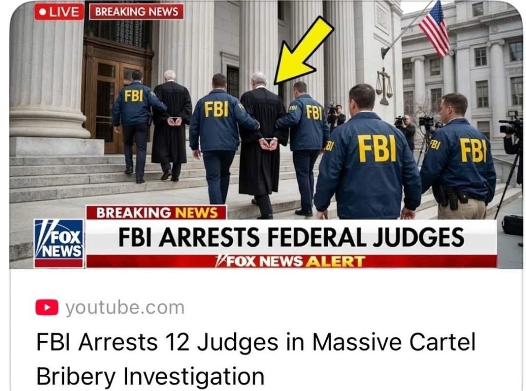 bosmanakanbi's tweet photo. FBI arrests 12 sitting judges who allegedly accepted millions in bribes from the Sinaloa cartel. This incident may not be widely covered by some news outlets. https://t.co/RPfV4qvElX