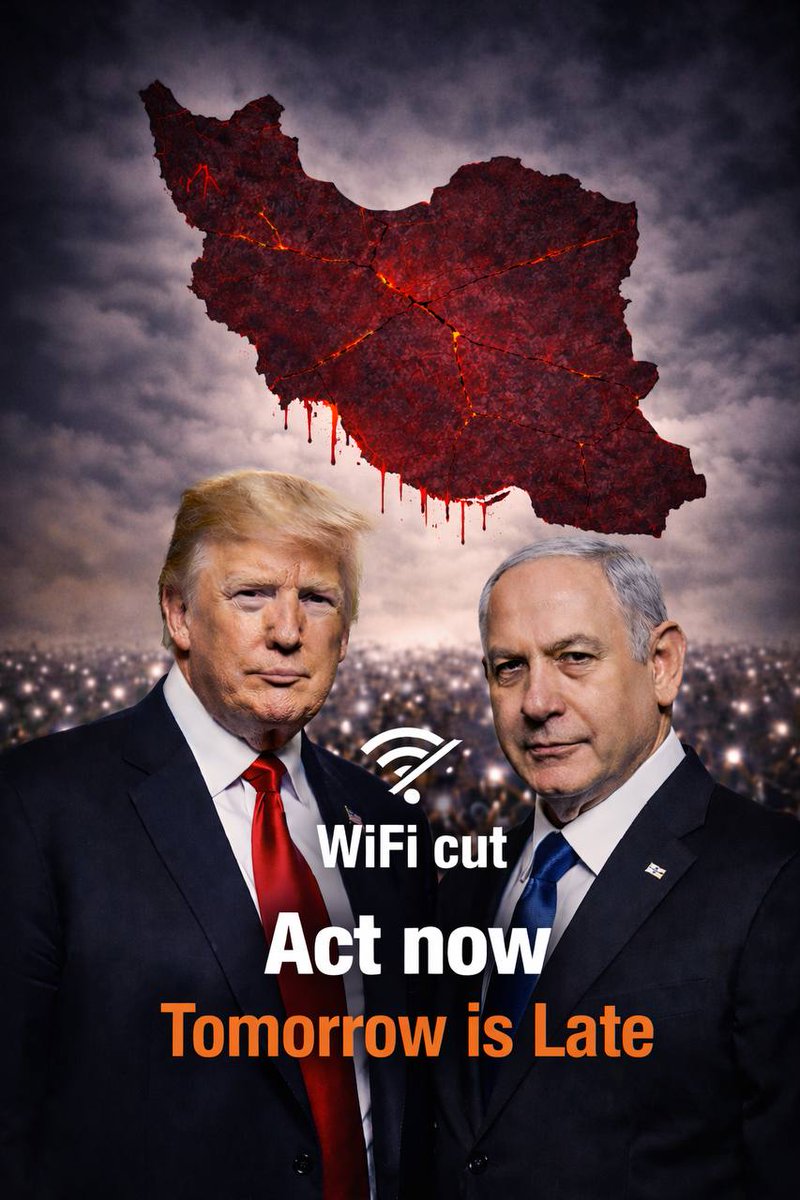 AMIRKABIRbozorg's tweet image. No internet for more than 4 days.
No voice heard.
No time left.
Act now. Tomorrow is LATE.

@realDonaldTrump
@netanyahu