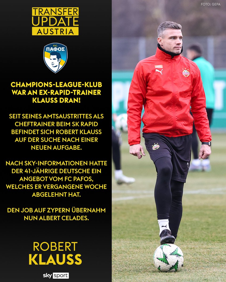 SkySportAustria's tweet photo. Der ehemalige Rapid-Coach Robert #Klauß weckte kürzlich Begehren bei einem CL-Teilnehmer! ⚽️
Alle Infos 👉 https://t.co/69mFvaKkTs
#SkySportAustria #SkyTU #TransferUpdateAustria https://t.co/8fz3oMDm6c