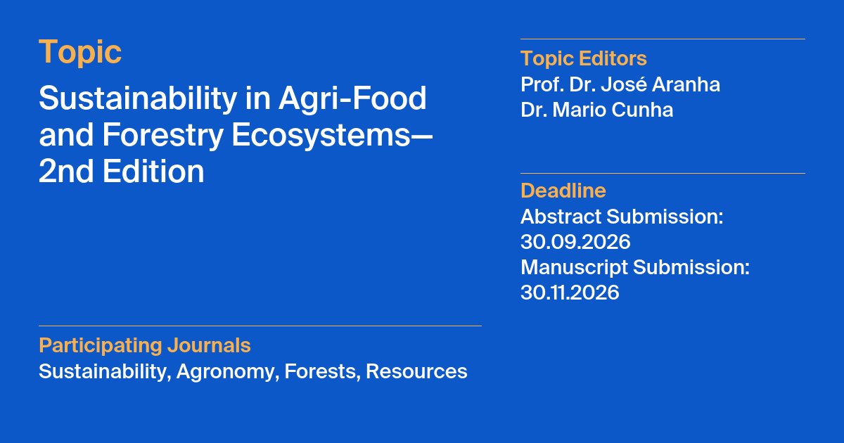 MDPIEnvironment's tweet image. 🔥 New ways to grow food AND protect forests
💡 #SmartFarming + #SmartForestry = a balanced planet
Let’s rethink how we produce, consume &amp;amp; conserve 🌎💚
#EcoInnovation #SustainableProduction
mdpi.com/topics/94CQ0J7…