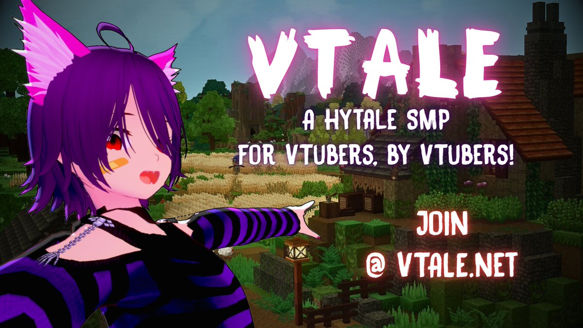 NikokkuVT's tweet photo. I'm putting together a #Hytale SMP for any #VTuber!
We'll build the world, lore, and spawn area together from Day 1!
Anyone joining this month will also receive founding member perks!
You can apply on the Discord which is now open at https://t.co/QktsL61nkG 𓆩♡𓆪 #VTale