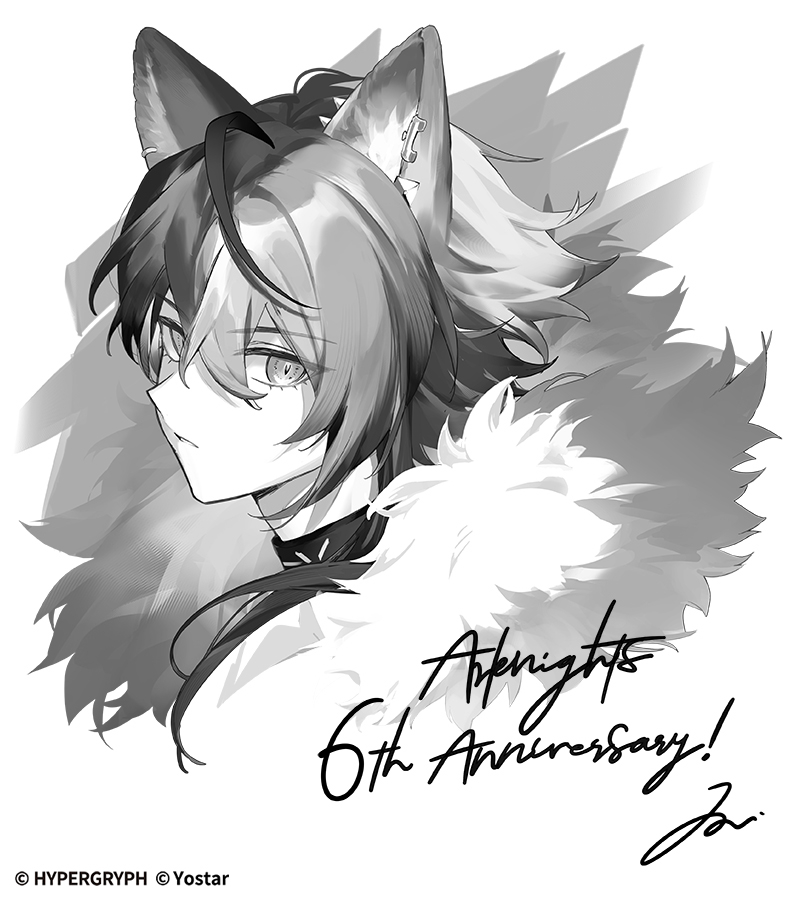 アークナイツ6周年おめでとうございます
色紙を描かせていただきました🐺
#アークナイツ6周年  #アークナイツ