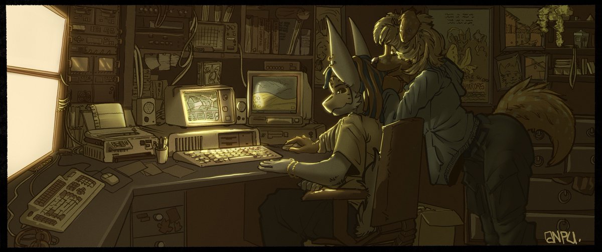 AveryDaPup's tweet photo. Art my Boyfriend did of me and him. He's a beautiful artist so give him a follow 
https://t.co/44YOLrTcJc 

#furry #art #furryartists #furryart #relationship https://t.co/bhoILboLO3