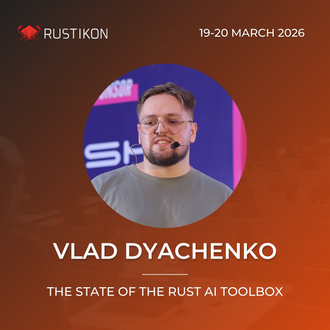 rustikonconf's tweet photo. Welcome @not_wowinter13 the #rustikon speaker!

🎙️ The State of the Rust AI Toolbox

🎟️ Grab your ticket here: https://t.co/ASX4qo7obb

#rustlang #rustconference https://t.co/vZIktz02Co