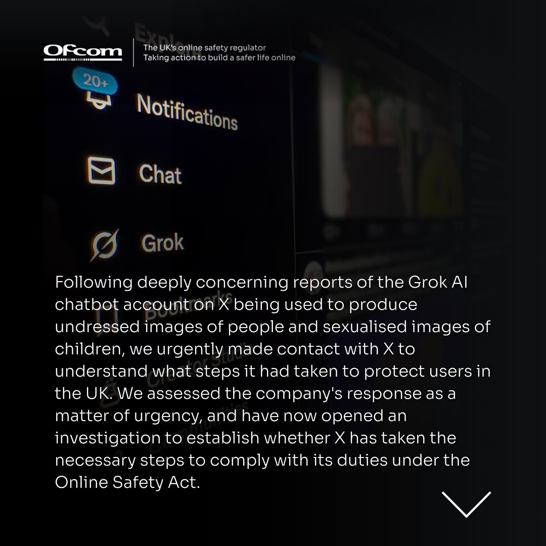 Ofcom's tweet image. Why are we investigating X? ⬇️