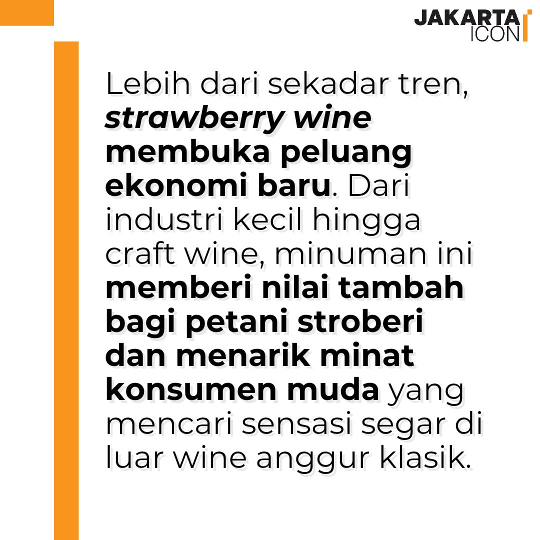 jak_icon's tweet photo. Stroberi kini tak cuma manis di dessert. Lewat proses fermentasi, buah ini berubah jadi wine dengan rasa segar, warna ruby, dan karakter unik yang mencuri perhatian dunia kuliner. 🍓🍷
Kamu tim wine klasik atau fruit wine? https://t.co/PlsEcHktj3
