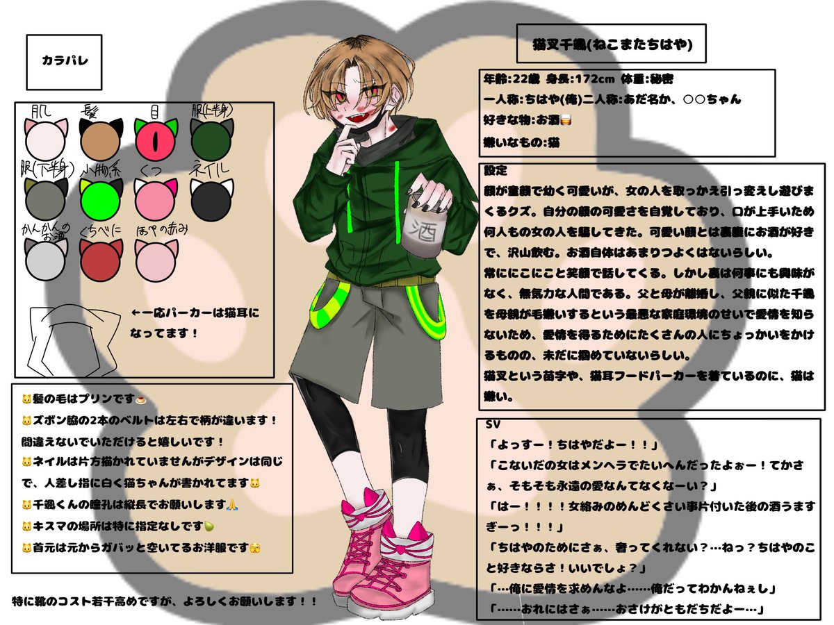 #酒は飲んでも呑まれるな_宴会終了
結果発表〜‼️‼️私がデザインしたのは5番の猫又千颯でした‼️‼️バレバレで笑っちまいました😇😇😇😇😇

x.com/seiga_28/statu…