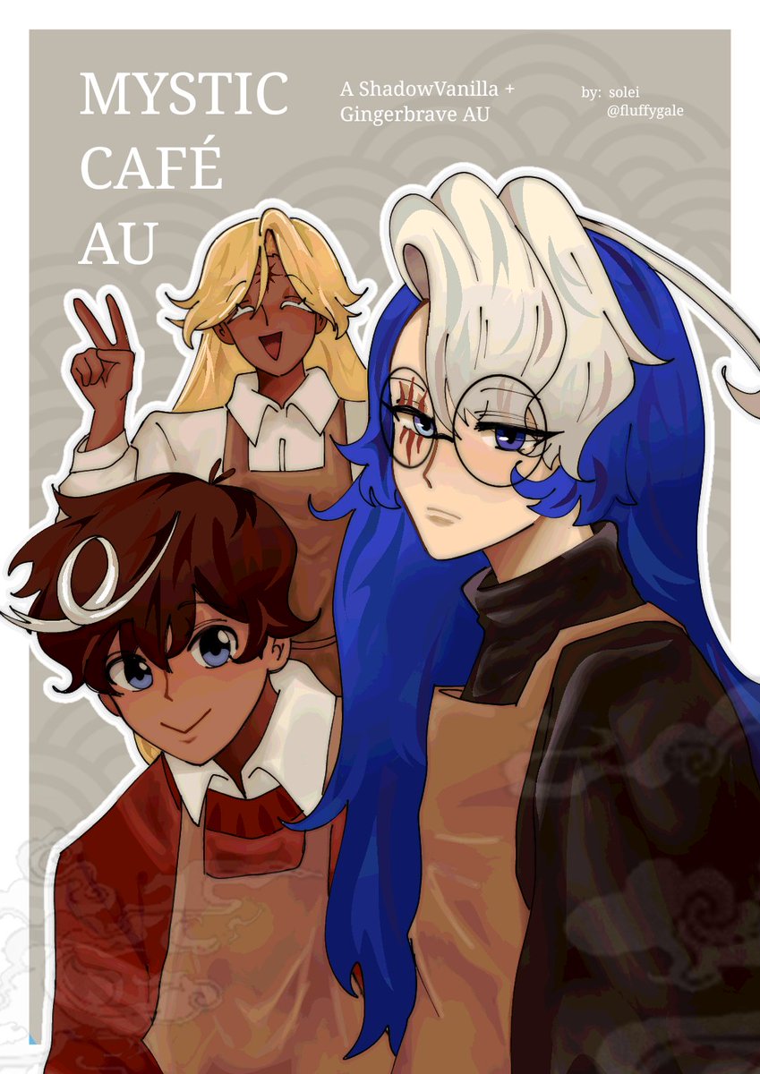 fluffygale's tweet image. Mystic Café AU: chapter 1
A #shadowvanilla +
#gingerbrave AU

Read from (R--&amp;gt;L) 
(1/2)