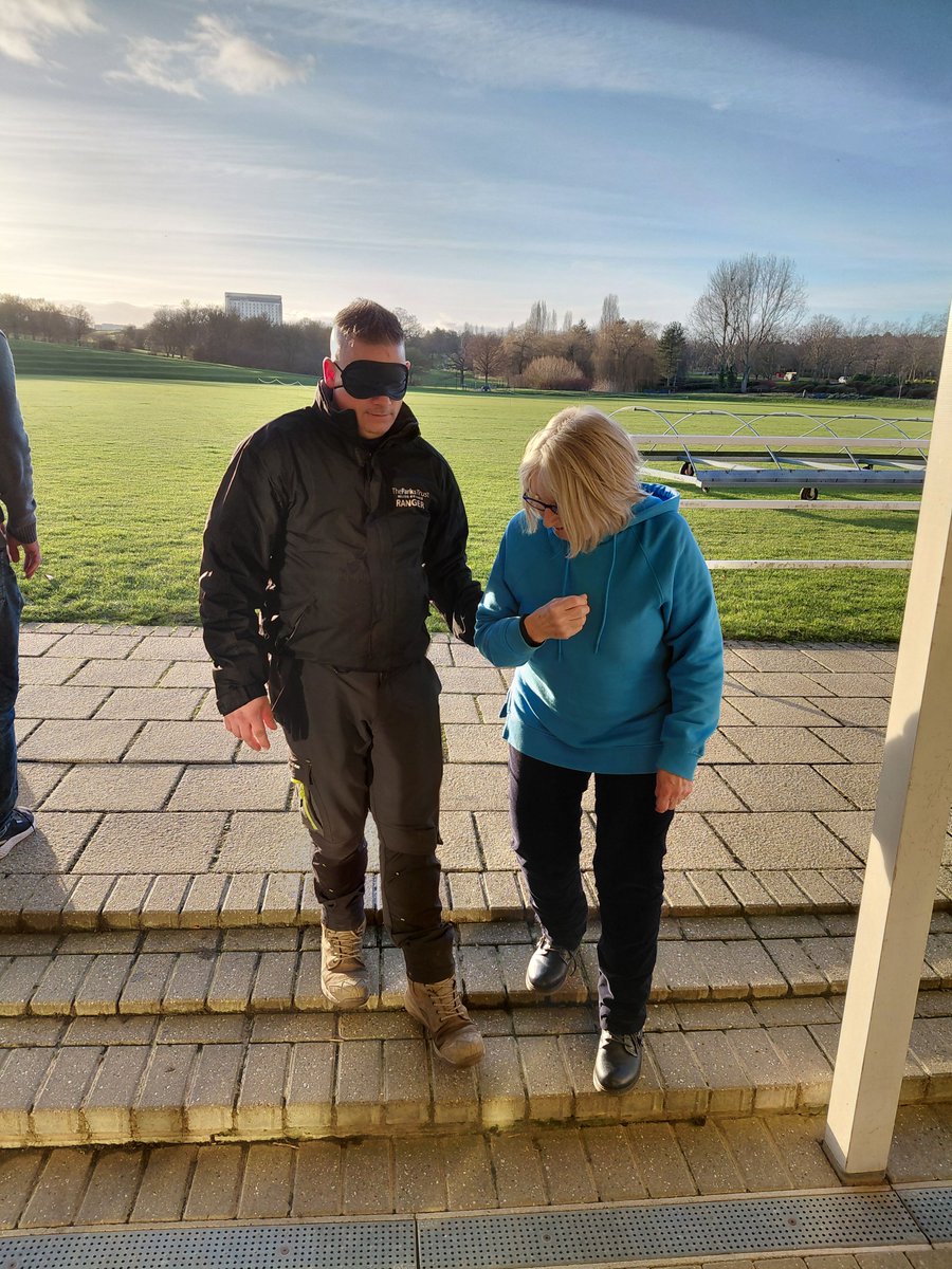 TheParksTrust's tweet photo. Thank you to @VICTAUK for hosting a Sighted Guide training session for our team members and volunteers.

They learned about visual impairment, guiding techniques, and eye conditions, and even had hands‑on experience making sandwiches and navigating the pavilion while blindfolded. https://t.co/mBBB8lcJxz