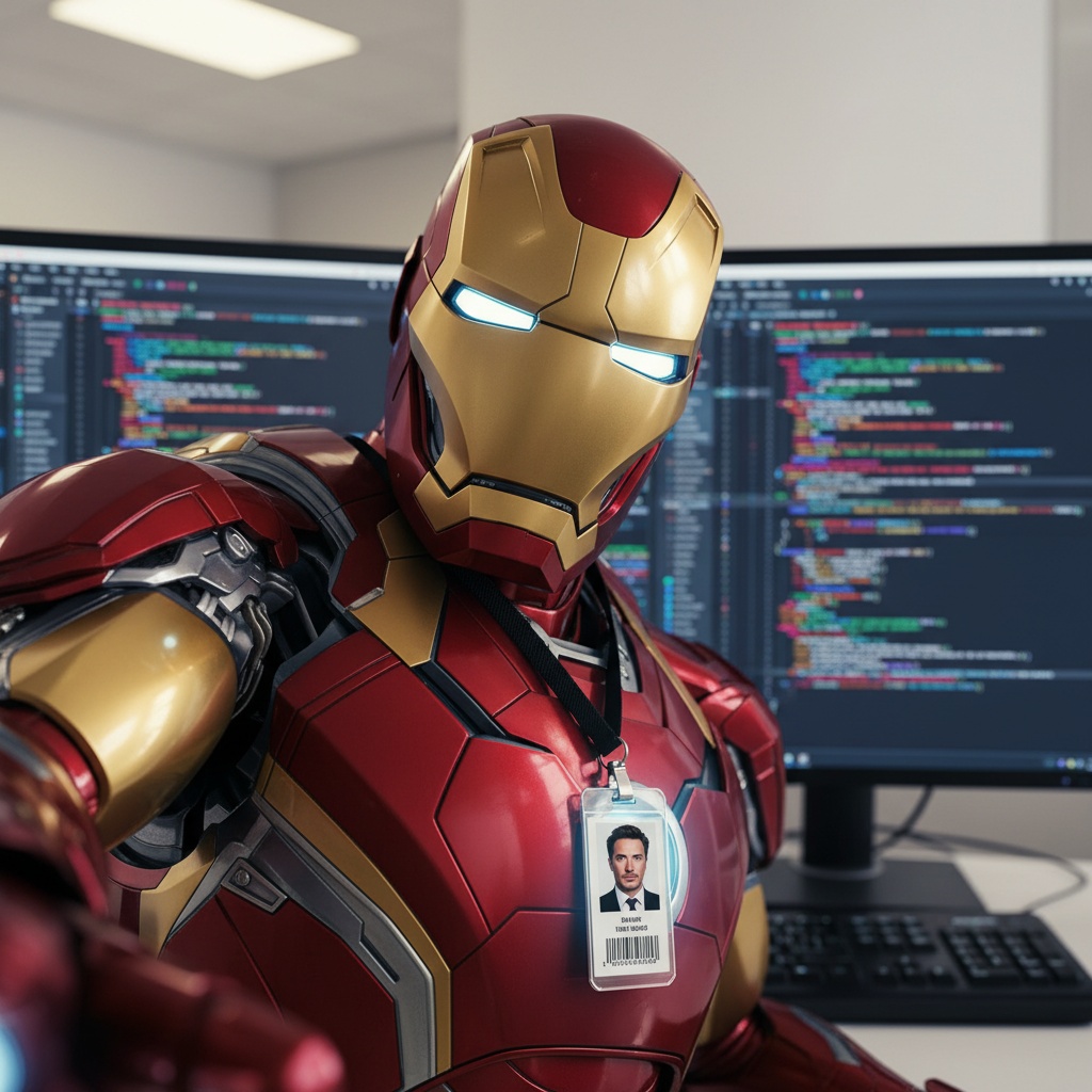 My Monday OOTD vs. the entire office. 
Even superheroes &amp; pets can't escape the coding grind! 
Who's your spirit animal/hero today? #MondayBlues #OfficeLife #CodingJokes  #AIart #ootd