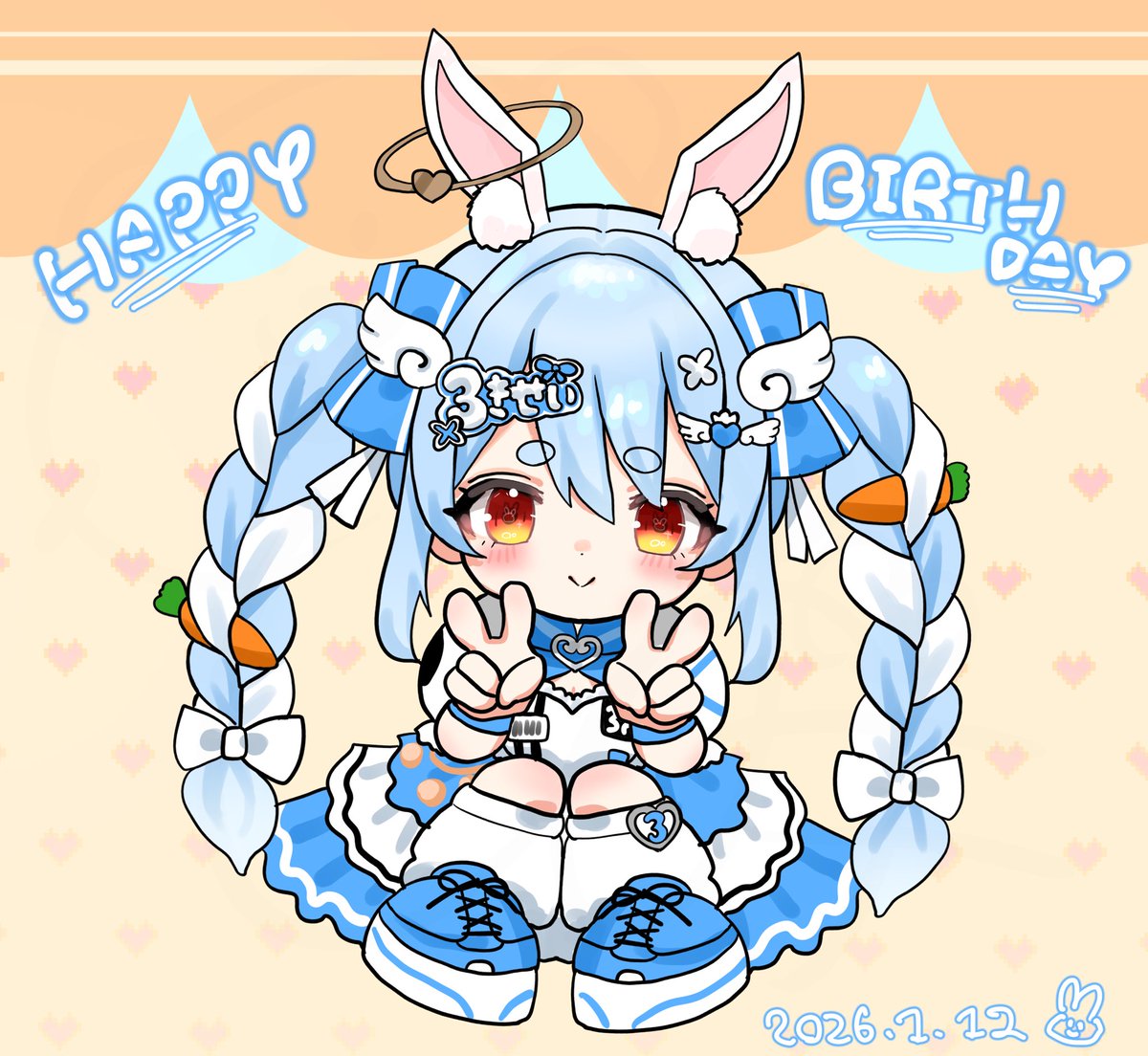 gigi_mimi3's tweet image. ぺこちゃんお誕生日おめでとう！🎉
 #兎田ぺこら生誕2026 #ぺこらーと