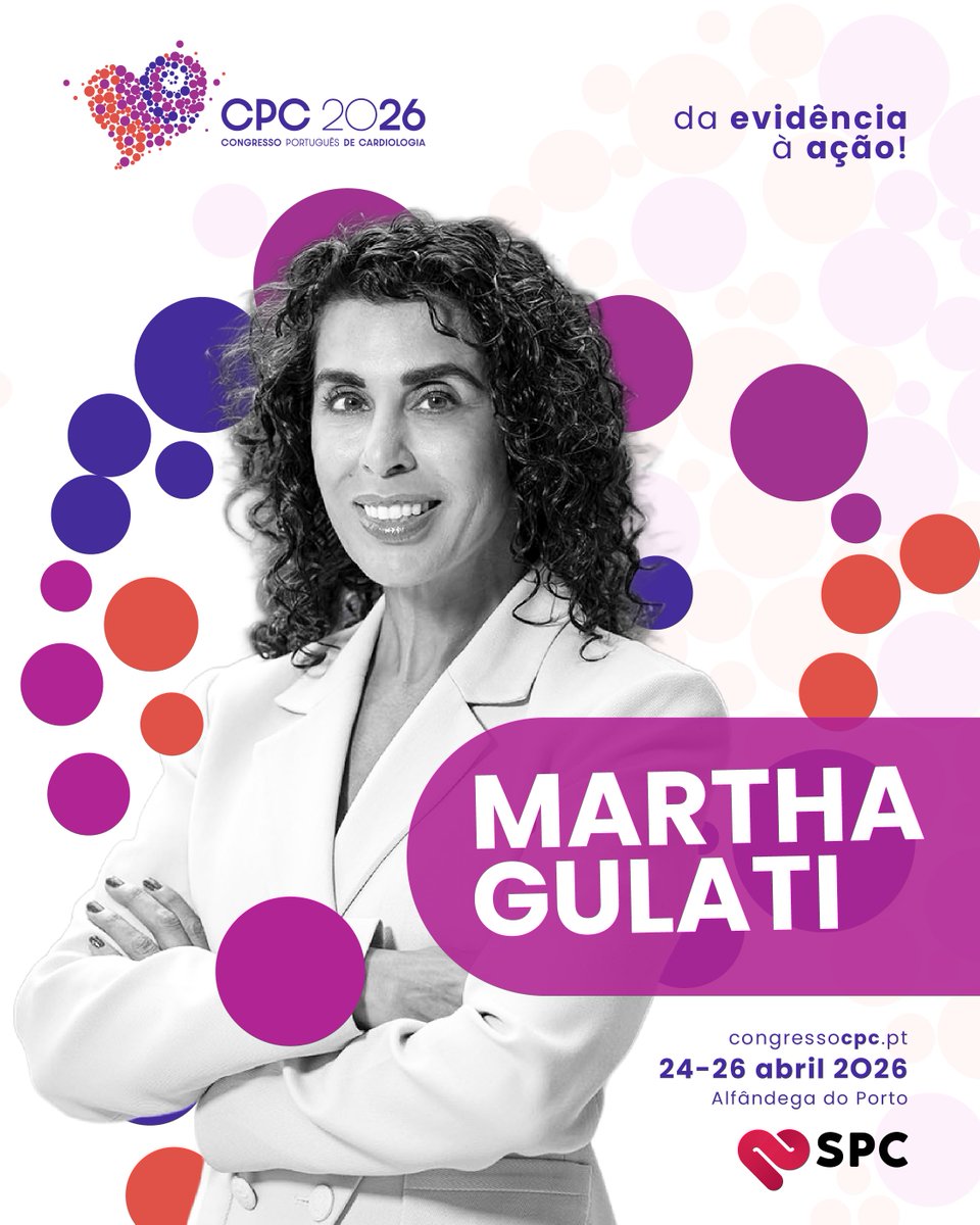 spcardio's tweet photo. @DrMarthaGulati (@MethodistHosp) confirmada no #CPC2026
AHA/ACC Guidelines Dor Torácica, bestseller “Saving Women’s Hearts”
Keynote speaker a não perder!
24–26 abril 2026 | Alfândega do Porto
inscrições em https://t.co/K00qdKAw7t

#CPCinmotion https://t.co/y6tL6A129r