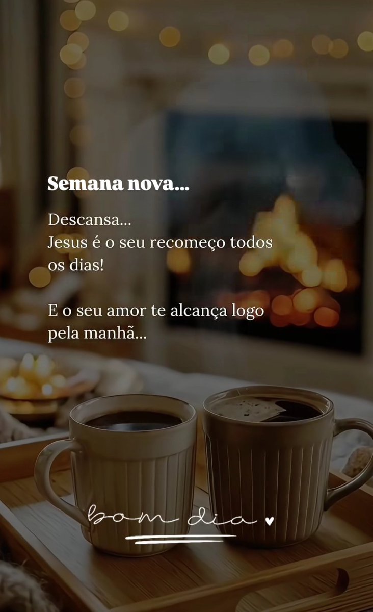 Boom dia!!
abençoada semana para todos nós, Deus é a nossa alegria.