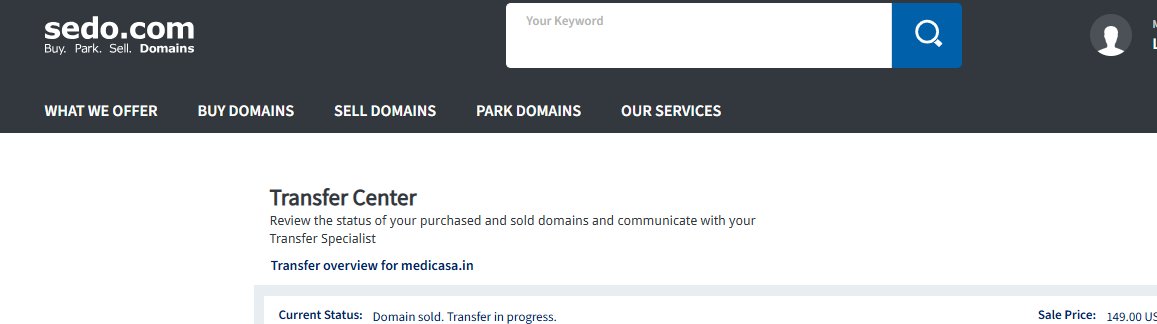 Medicasa .in sold <a href="/Sedo/">Sedo</a> for $149

#Domains  #DomainForSale #Domaining #sedo