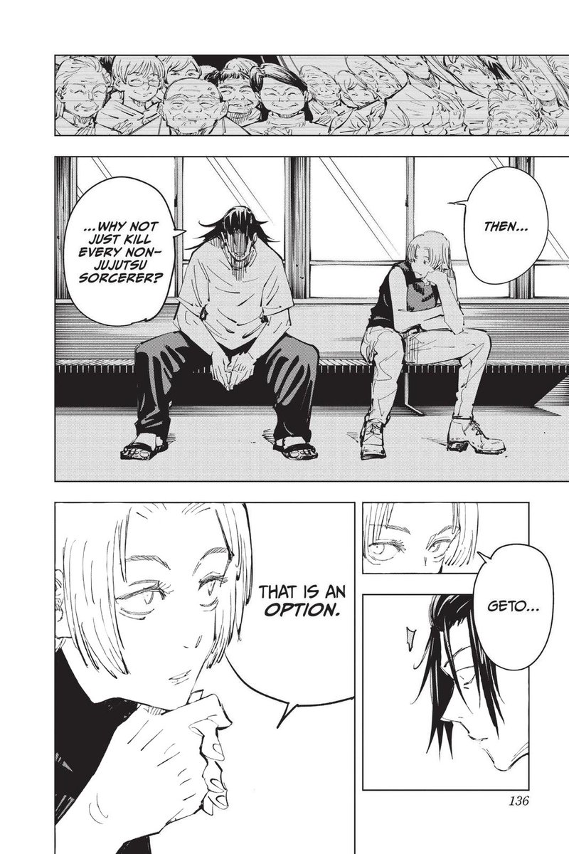 suguruality's tweet image. the implication that it “must’ve been yuki’s fault” geto became a mass murderer is so tiring. for one, the erasure of geto’s willingness &amp;amp; back story alongside the depiction of how depression lead him there. and two, the blatant misogyny jjk fans can’t seem to walk without