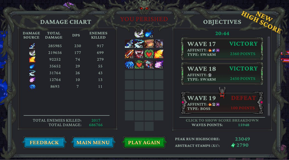 nullbnb's tweet photo. My best run on @TollanUniverse so far. Perished at wave 19 🙌

Peak run highscore 23,049
@AbstractChain  stamps 2790

I couldn't unlock the last shrine cause i was missing 1 key 🥲

Devs do something about the keyssss! https://t.co/GQXh5cPujn
