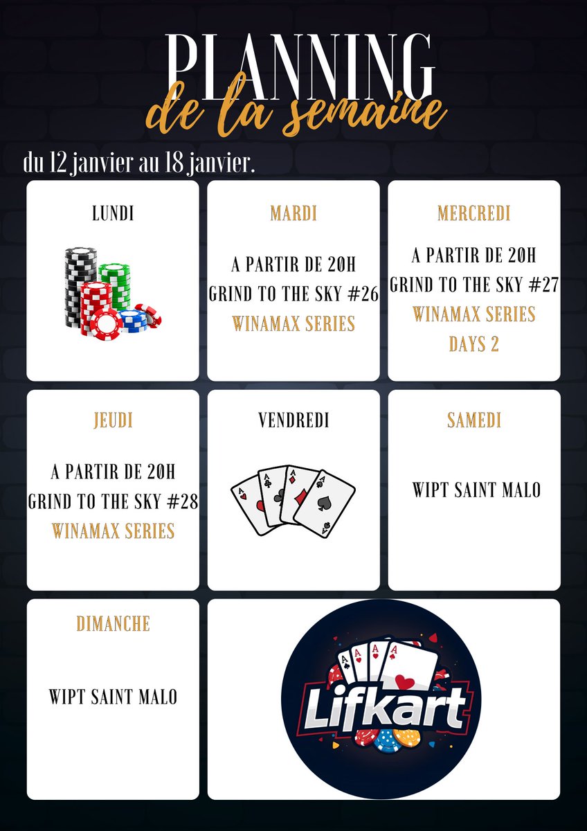 Semaine chargée avec 3 sessions de poker online pour cloturer les Winamax Series, avec notamment la grosse soirées des Days 2, et ce week end direction Saint Malo pour le Winamax Poker Tour !