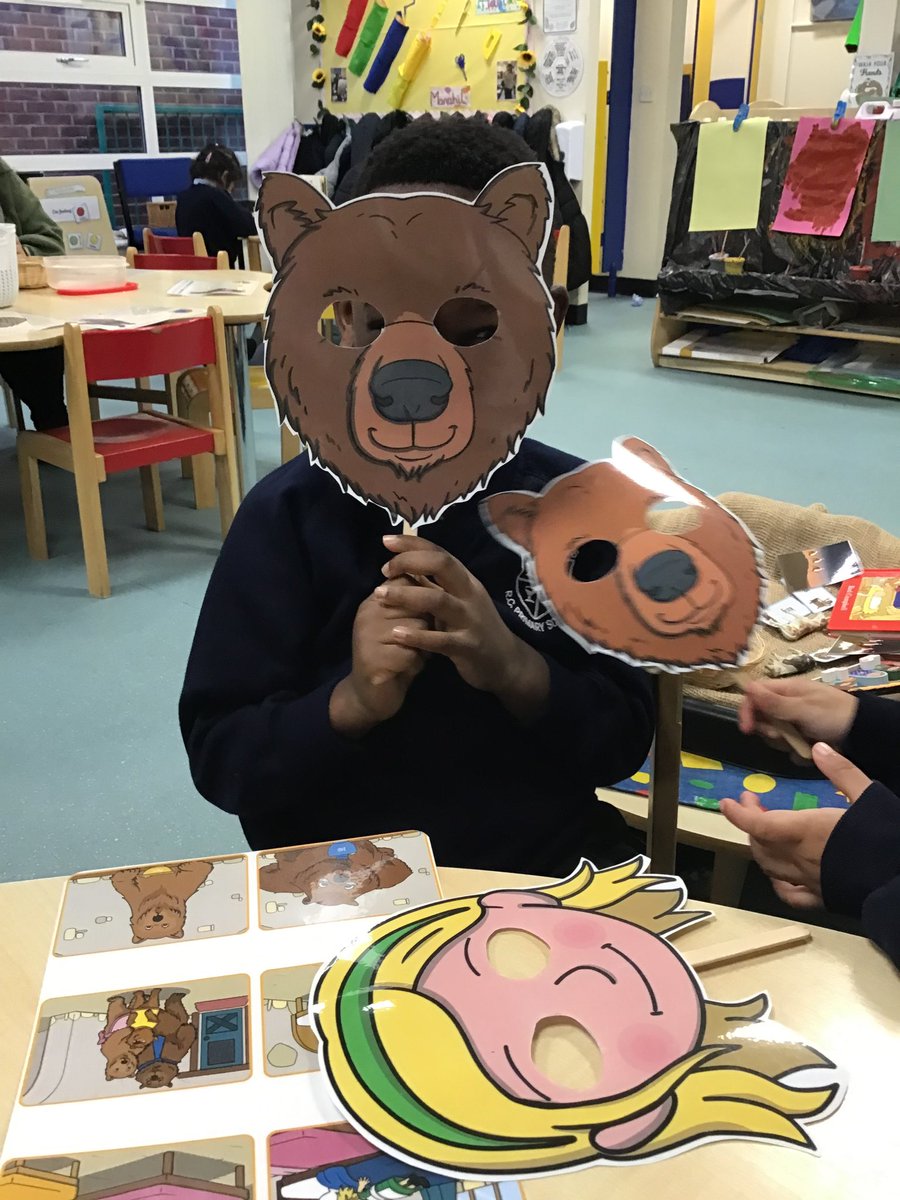 St_Richards_RC's tweet photo. Last week in Reception 2 we were reading Goldilocks and the Three Bears.
We retold the story using some exact repetition. We had lots of fun using props, masks and changing our voices to get into character.
#EYFS #Literacy #TraditionalTales #Storytelling #RetellingStories https://t.co/FI1UybRK9U