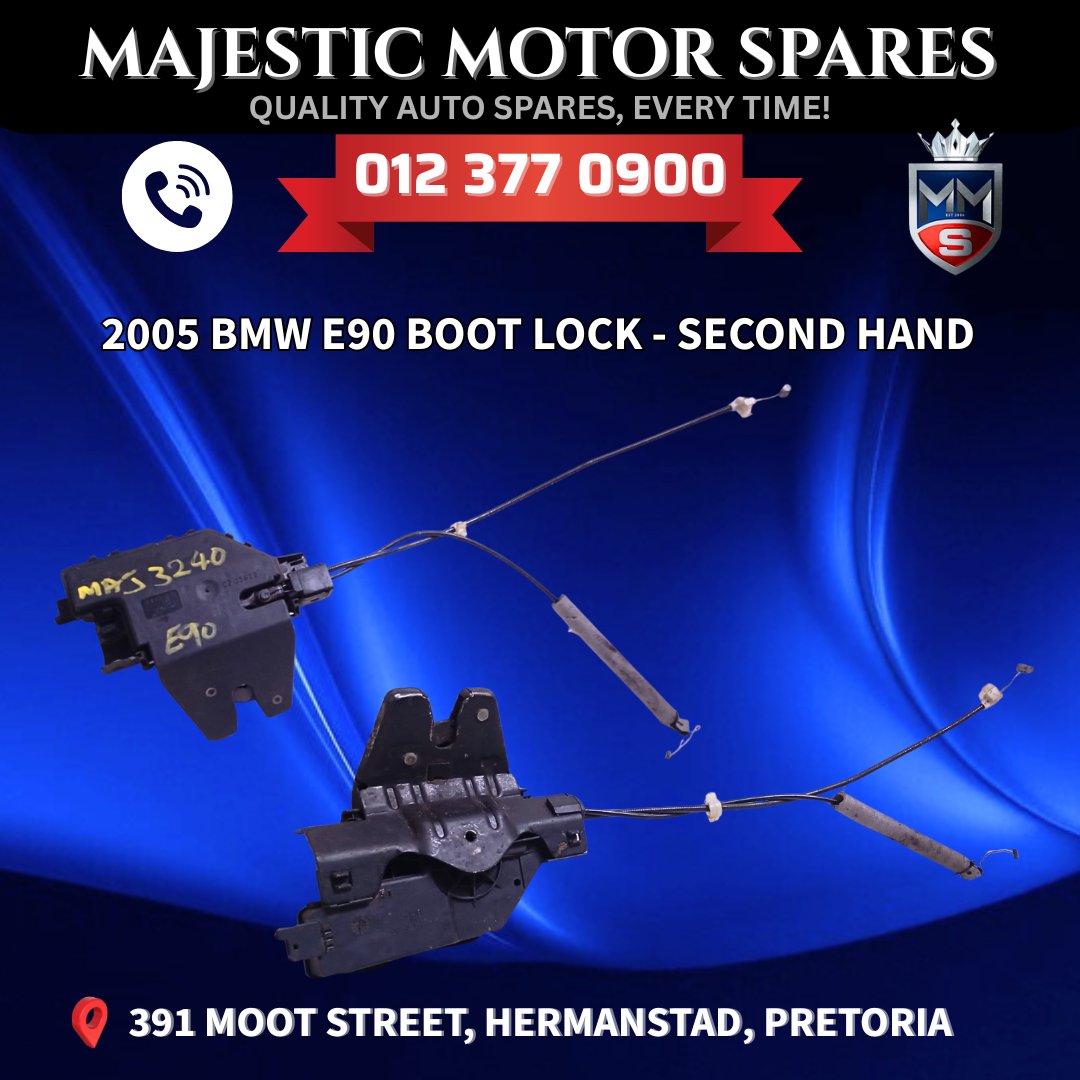 SpareMotor's tweet image. BMW E90 Boot Lock – Used
#BMWE90 #BMWBootLock #UsedBMWParts #SecondHandCarParts #TailgateLock
View online: majesticmotorspares.co.za/product/bmw-e9…