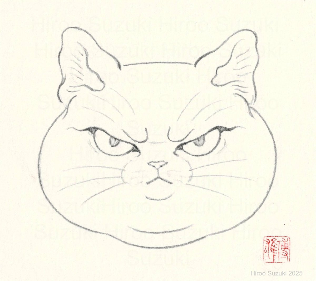 『猫百面相 肆』
121×136mm　2025年