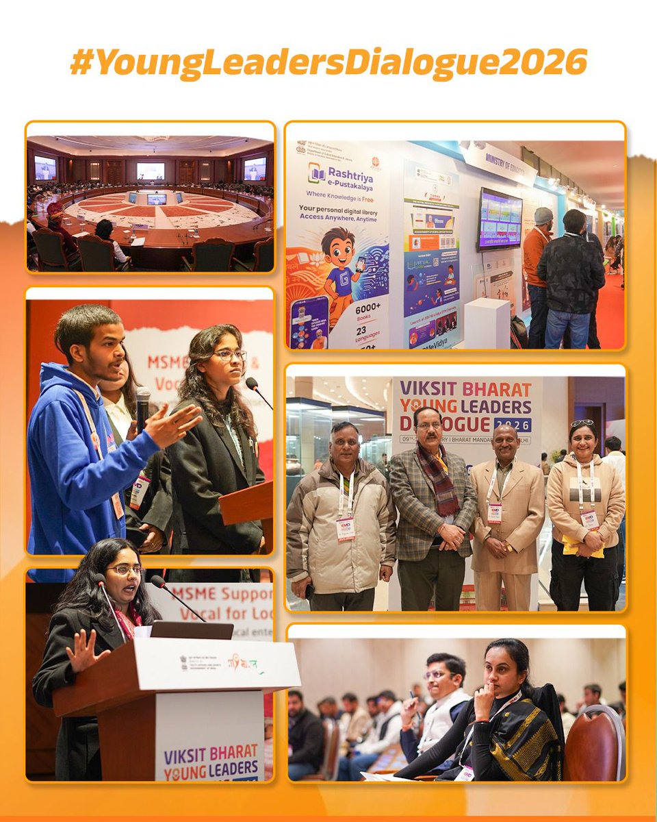 Innovation. Vision. Leadership. Youth shape the growth story with responsibility and courage. #YoungLeadersDialogue2026
<a href="/MYBharatHQ/">Mera Yuva Bharat - MY BharatHQ</a> <a href="/YASMinistry/">YAS Ministry</a>