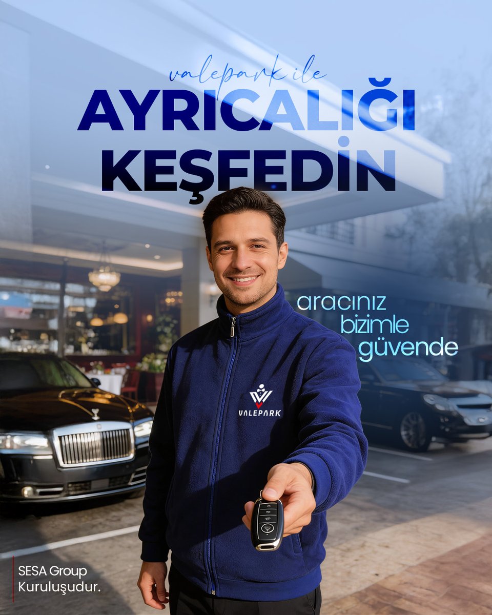 ValePark ile park ayrıcalığını keşfedin. 🚗✨
Profesyonel ekibimizle aracınız güvenle teslim alınır, siz sadece keyfinize odaklanırsınız.

📍 Otel | AVM | Restoran | Etkinlik Alanları | İş Merkez
☎ 0212 212 90 40
📞 0216 380 90 40

#ValeparkHizmetleri #İstanbulVale #SesaGroup