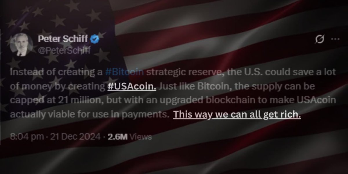 It's time to fulfil the $USAcoin prophecy just as <a href="/PeterSchiff/">Peter Schiff</a> imagined.

This way we can all get rich.

🇺🇸🪙