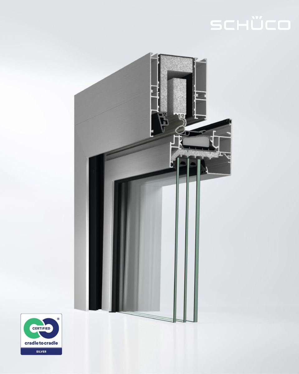 Ventila sin ruido y cuida el planeta: AWS 90 AC. SI con certificación Cradle to Cradle Silver, garantía de sostenibilidad y confort. Innovación que protege tu bienestar y el medio ambiente. #Schüco #CradleToCradle