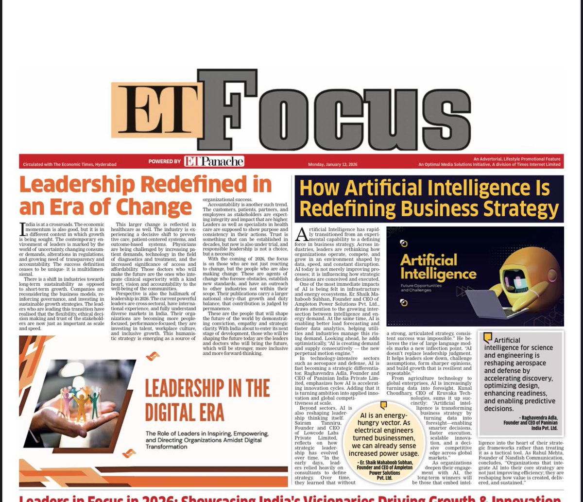 We are truly honored to be featured in #ETFocus by <a href="/EconomicTimes/">Economic Times</a>.

Our Founder &amp; CEO, <a href="/esesve/">Esesve Digumarthi</a>  has been recognised for his leadership, vision and long standing contribution to the field of identity and access security.

#ETFocus #EconomicTimes #ENH #identitysecurity