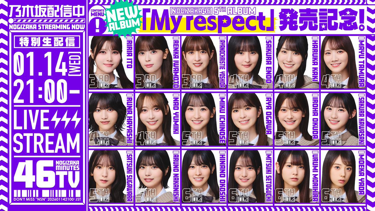 乃木坂46 My respect セブンネット限定生写真 タイプ別 5種 乃木坂46、約