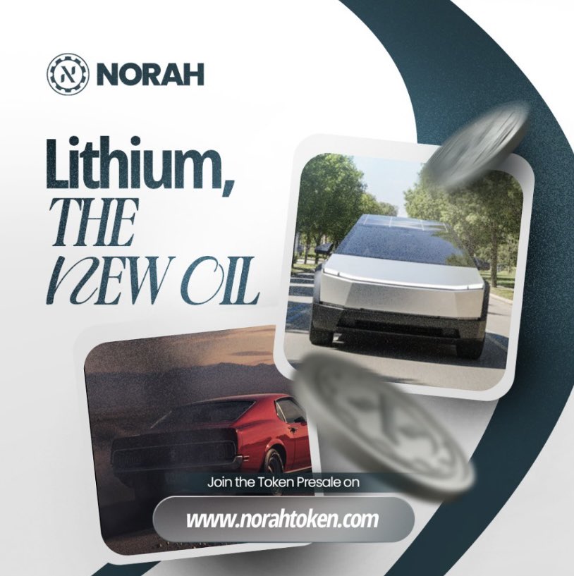 Own a stake in the Electric vehicle revolution with Norah Token.

Join Norah presale on norahtoken.com
