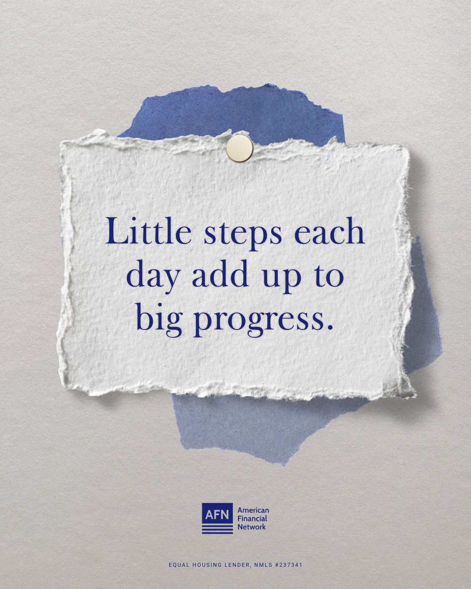 AFNLending's tweet image. Whether it’s saving, building credit, or setting goals — every step counts.
myoc.io/teamafn

#MotivationMonday #ProgressNotPerfection #teamafn