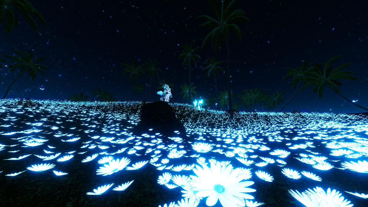 tetra_moon's tweet image. ワールド　The Island Shrine
作者様　　StephenVR

光るお花が綺麗な島の神殿のワールド
鳥居の先には輝くクリスタルのご神体が鎮座している
満天の星空を眺めながらゆっくりしよう
#VRChat_world紹介 #VRChatワールド紹介