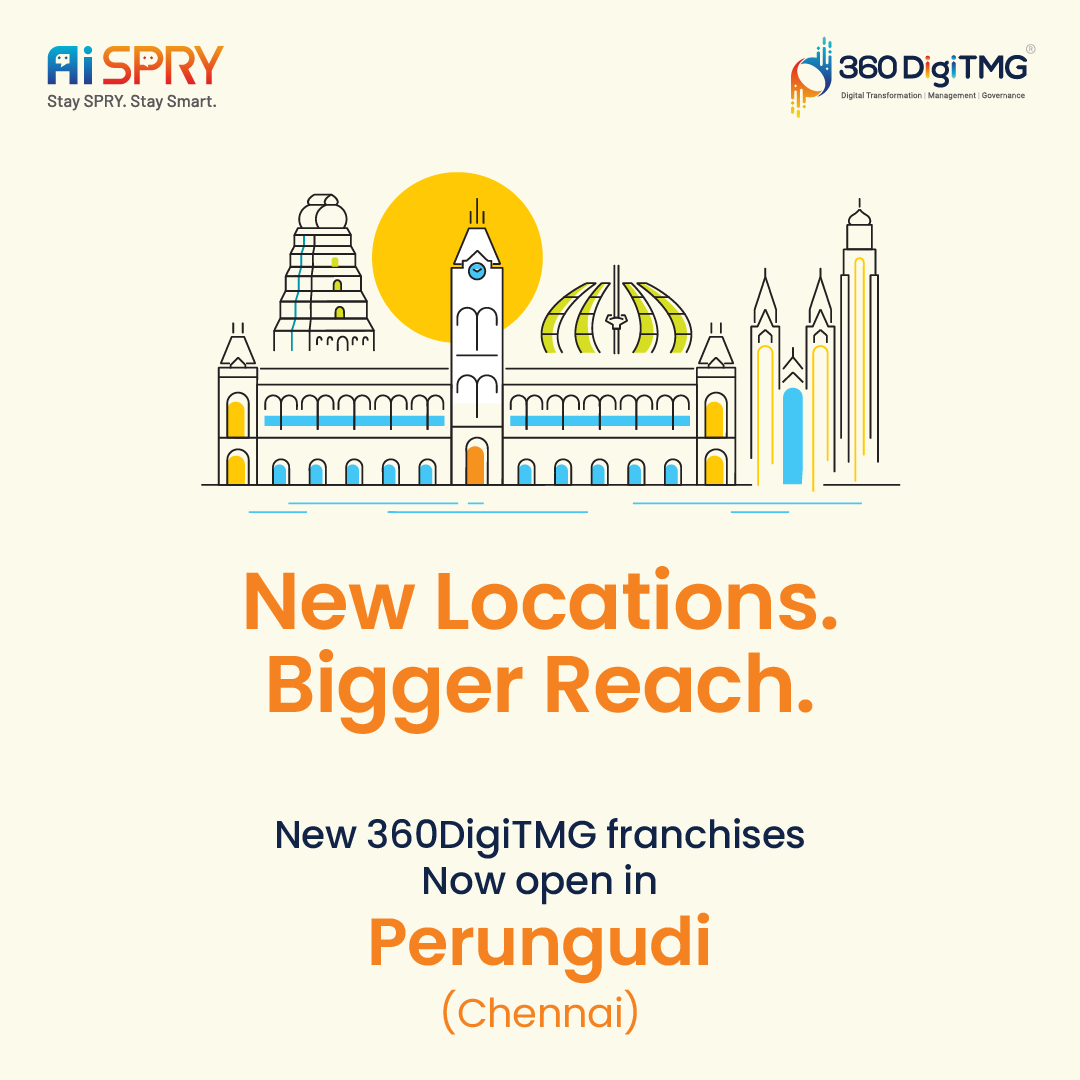 360digitmg's tweet image. 🚀 New location. Bigger reach!

360DigiTMG launches its new franchise in Perungudi, Chennai 🎉
Powering careers in AI, Data, Cloud &amp;amp; Digital Tech.

📍 Now Open: Perungudi (Chennai)
Empowering learners. Enabling careers.

#360DigiTMG #NewFranchise #Perungudi #Chennai #EdTechIndia