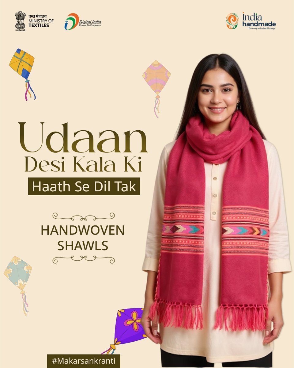Indiahandmade_'s tweet image. Udaan Desi Kala Ki – Haath Se Dil Tak 🤍
Handwoven shawls celebrating Indian craftsmanship.
🛒now at IndiaHandmade.com
Explore. Support. Empower.  #Indiahandmade #SupportArtisans #HandloomIndia #VocalForLocal #CraftsOfIndia #ArtisanEmpowerment #HandicraftsIndia