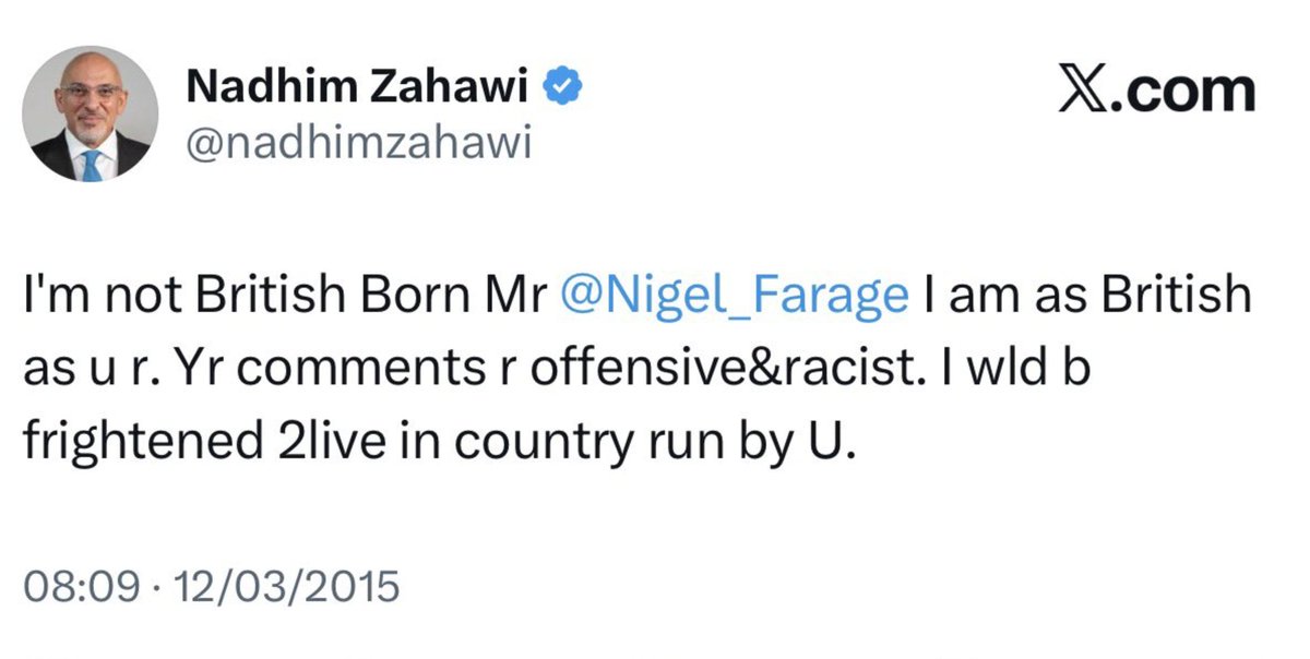 KevinASchofield's tweet image. Amazingly, Zahawi only got round to deleting the below after the press conference announcing his defection to Reform.