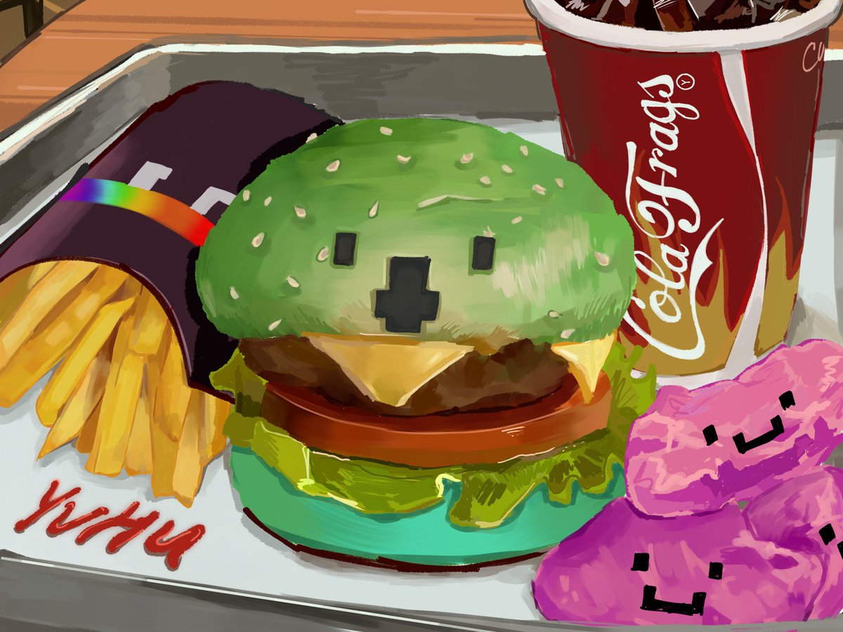 miakaguyu's tweet image. Ding ding ding your burgerx2, spokeisfries, weggets n colafrags is ready! 🛎️ 🛎️ 🛎️

 🍔🍟🍗🥤#Parrotx2fanart #SpokeIsHerefanart #flamefragsfanart #wemmbufanart