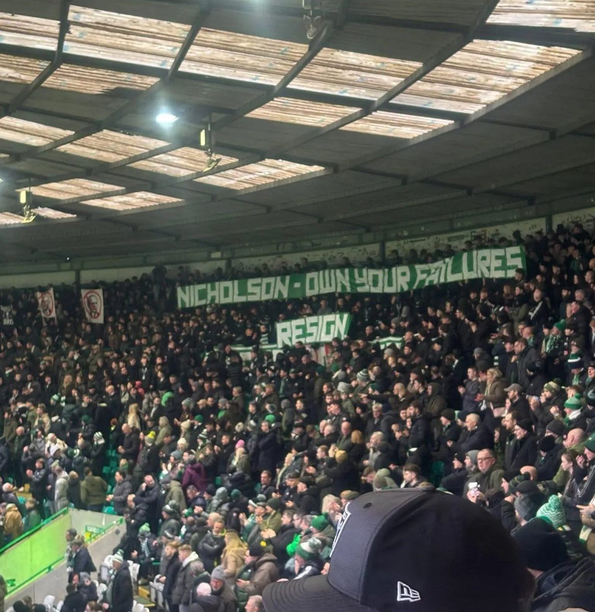 NCCeltic's tweet image. At Saturday's match, there were messages for both the Chairman Brian Wilson who called for "unity" while fans remain banned; and the CEO Michael Nicholson whose position has been untenable for some time.