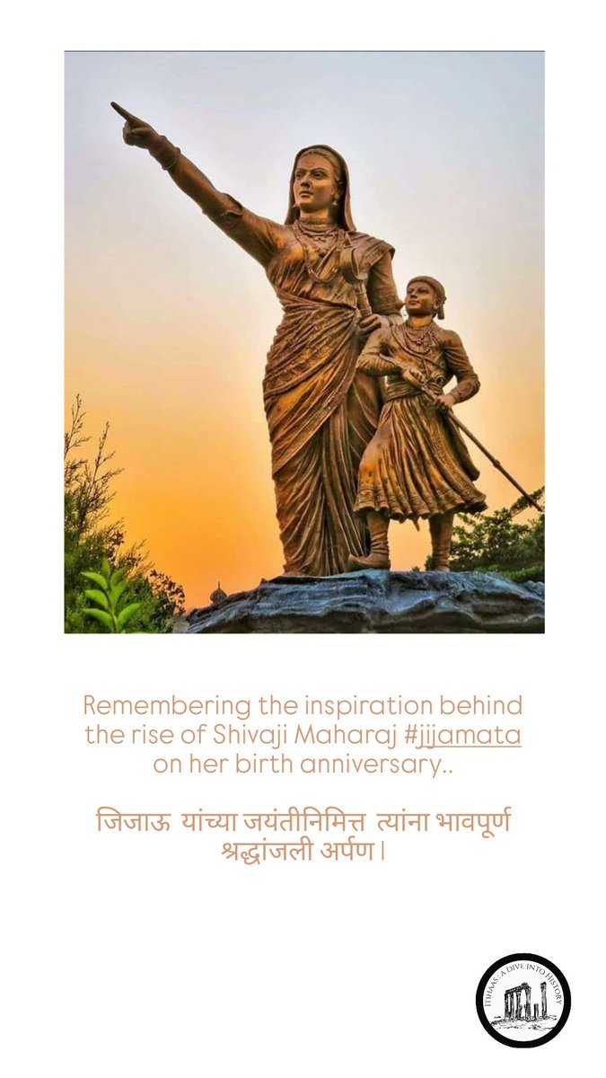learnitihaas's tweet photo. Remembering the inspiration behind the rise of Shivaji Maharaj jijamata on her birth anniversary..

जिजाऊ यांच्या जयंतीनिमित्त त्यांना भावपूर्ण श्रद्धां��ली अर्पण।

#JijauJayanti https://t.co/IKgmWl0Z4q